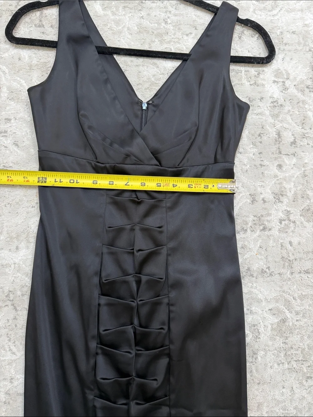 Calvin Klein Black Sleeveless V-Neck short fitted Dress with Front Bow Detail